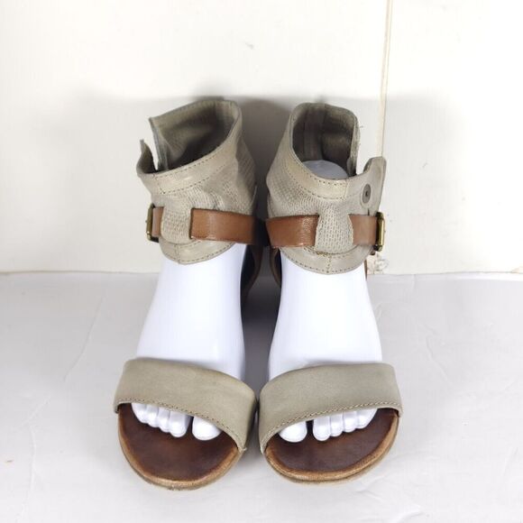 Miz Mooz Women's Cali US8-8,5 EU39 Brown Gray Ankle Wrap Gladiator Sandals Shoes - Picture 4 of 16